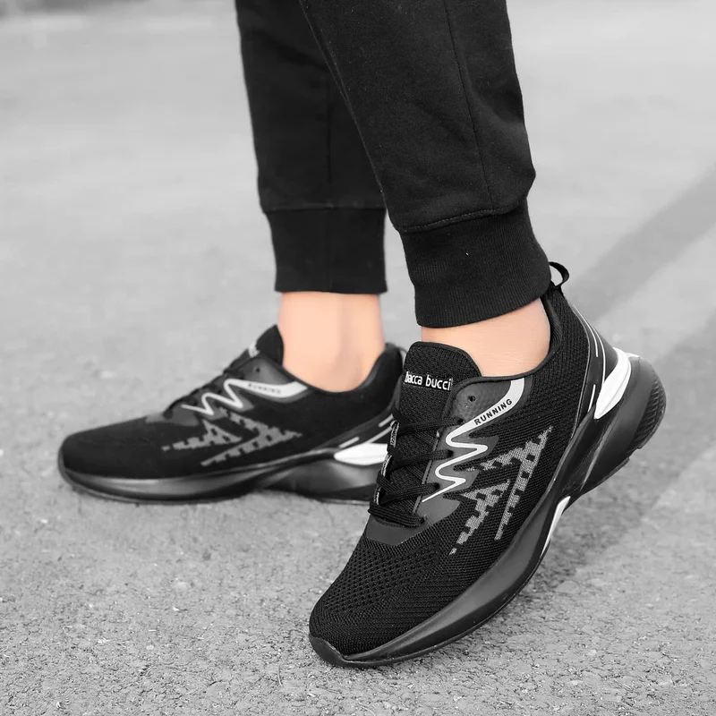 Bacca Bucci Black Marathon Everyday Running Shoes for Men | Best Price UAE